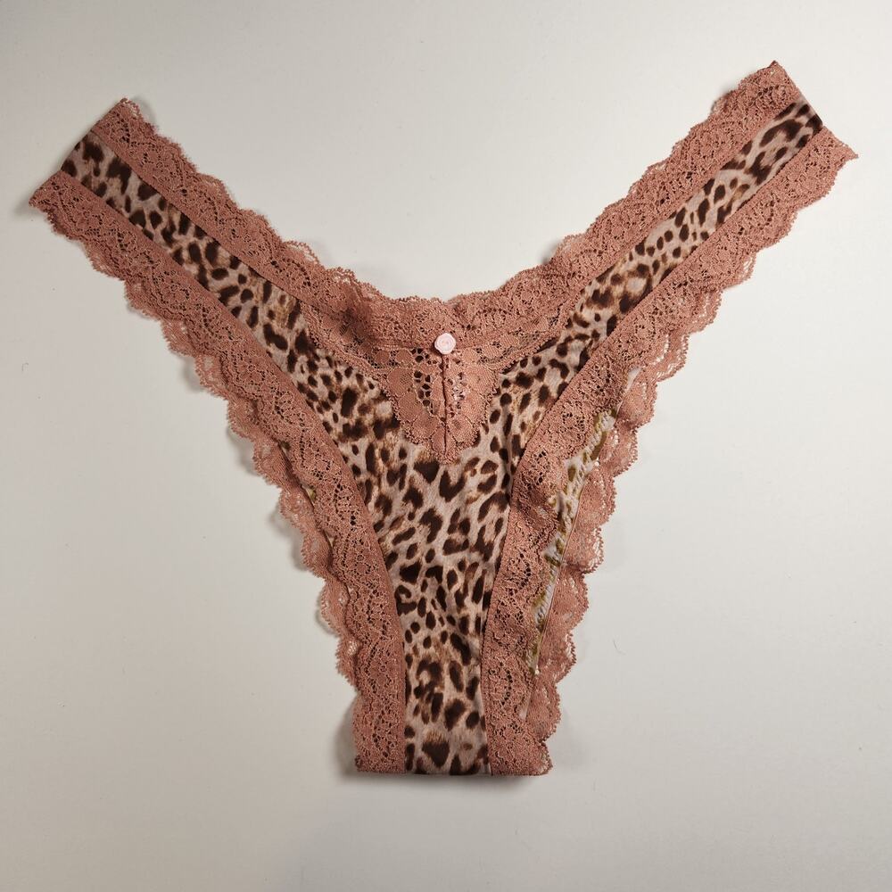 Victoria's Secret High Leg Lace Brazilian Panty - Brown Leopard Cheetah - Medium
